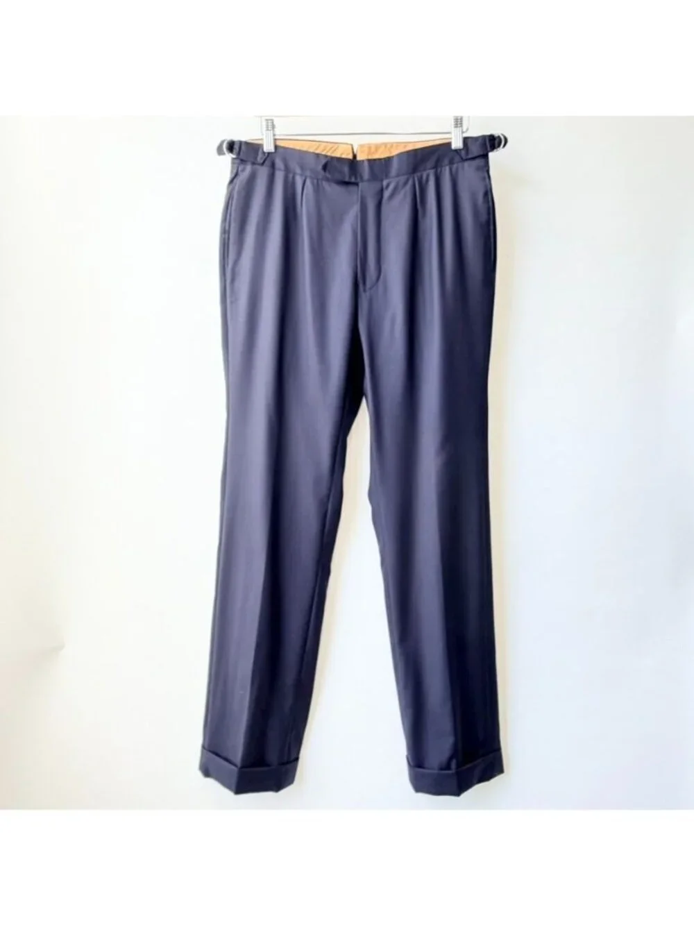 Phineas Cole Navy Blue Pleated Wool Dress Pants Men's Size 32-33 H84
